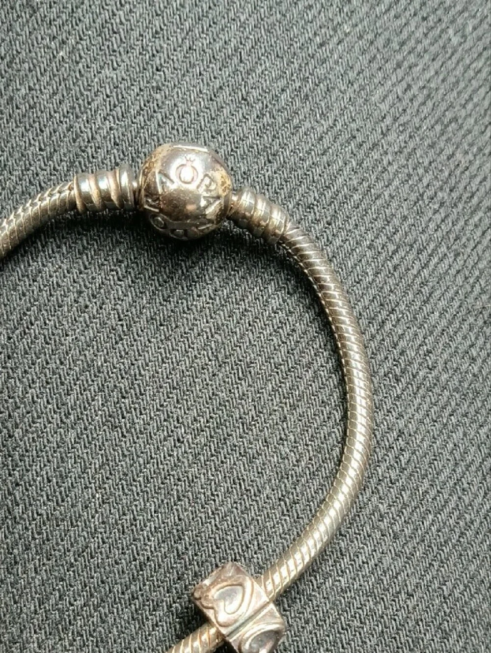 Pandora Moments Charm Bracelet Round Snake Link 7 Charms Sterling Silver P